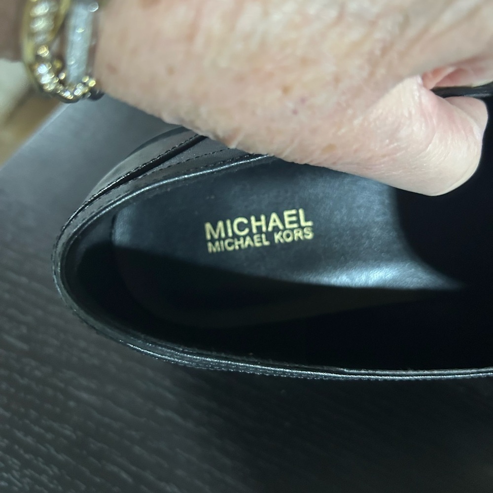 Michael Kors Black and Gold Tiger Print Loafers - Picture 9 of 9